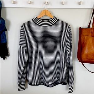 Madewell Stripe Mix Ashbury Mockneck Sweater